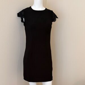Blaque Label Black Mini Dress with Lace Accents